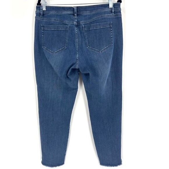 J Jill Authentic Fit Slim Ankle Raw Hem‎ Size 10 Medium Wash Blue Cropped - Picture 15 of 16